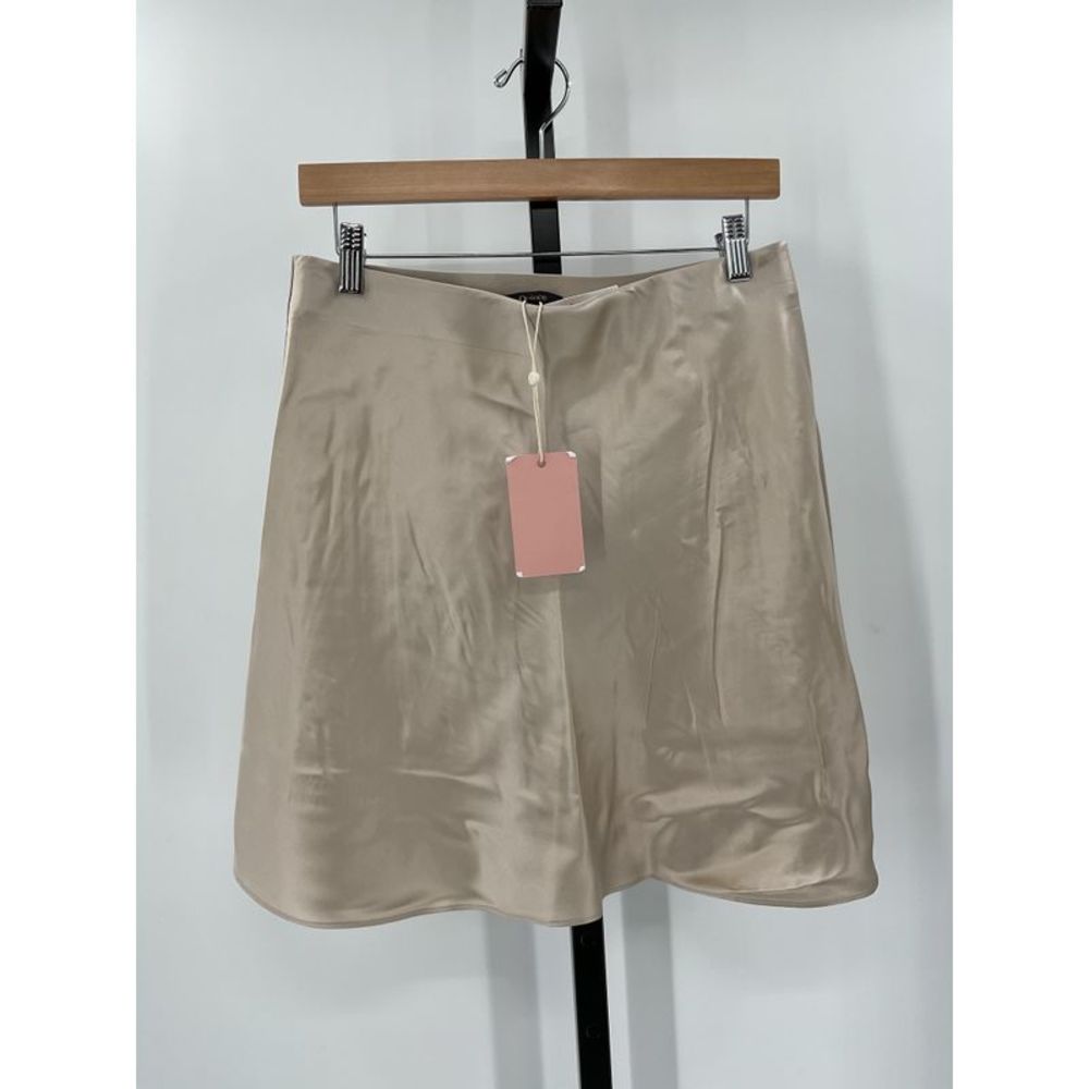 Quince Women's 100% Washable Silk Mini Skirt Basic Skirt Champagne XL